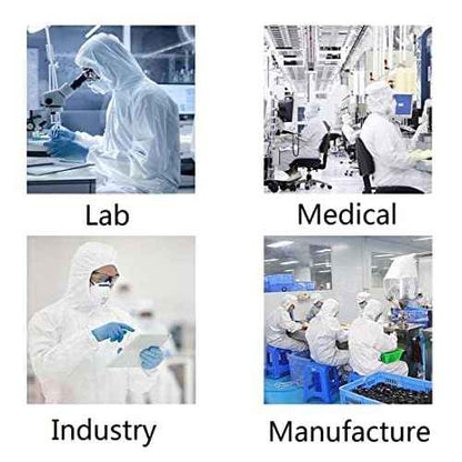 Fancystyle Disposable Protective Coverall with Hood 4 Sizes Options Zip Front Elastic Wrists & Ankles White 6 Pack
