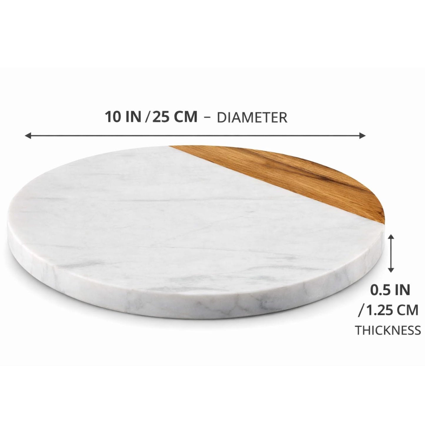 KC KULLICRAFT White Marble Board, 10 Inches