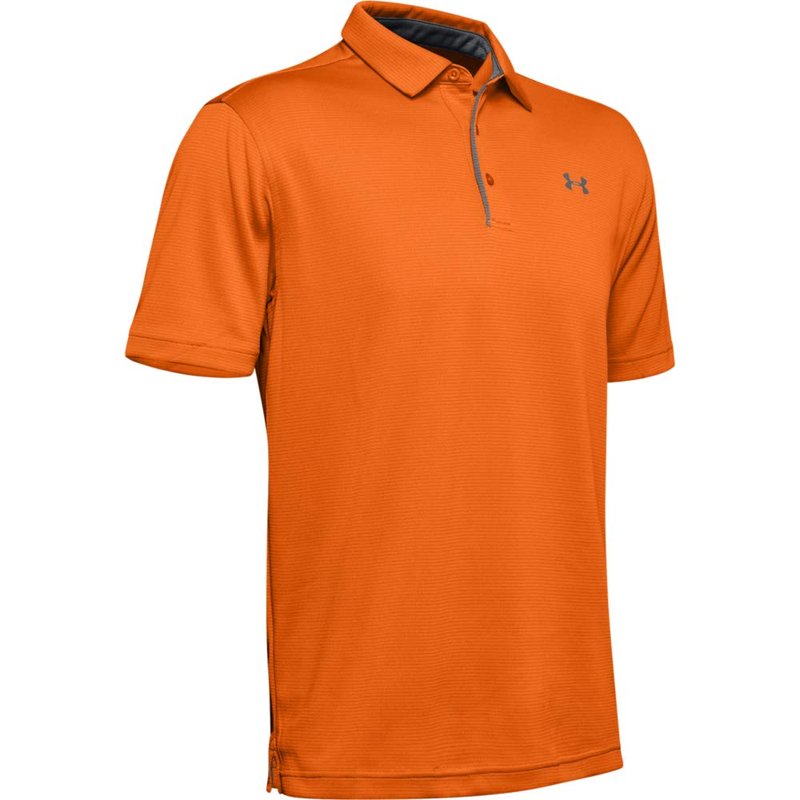 Under Armour Men's Tech Golf Polo, Team Orange (800)/Graphite, Large Tall