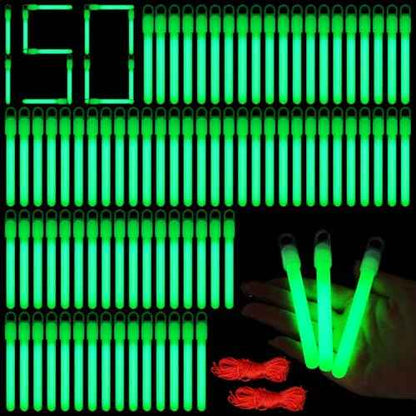 150 Pcs Green Glow Sticks Bulk 4 Inch Emergency Bright Light Sticks with Lanyard Fishing Glow Sticks 12 Hours Duration Camping Glow Sticks for Rave Easter Halloween Christmas New Year Concert Decor
