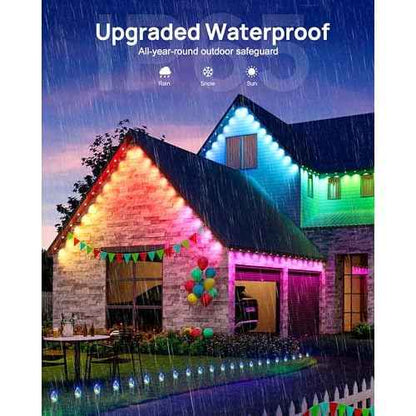 VCOKEN Permanent Outdoor Lights, 63.6ft with 36LED Outdoor Christmas Lights with App Control Remote, DIY Scene Modes Eaves IP65 Waterproof Light for Christmas, Holiday, Decor, Garden Decor