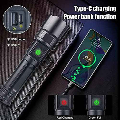 VASTFIRE USB-C Rechargeable Green Flashlight Zoomable 1000 Yard Pressure Switch Scope Rail Mount Hogs Predators Night Hunting