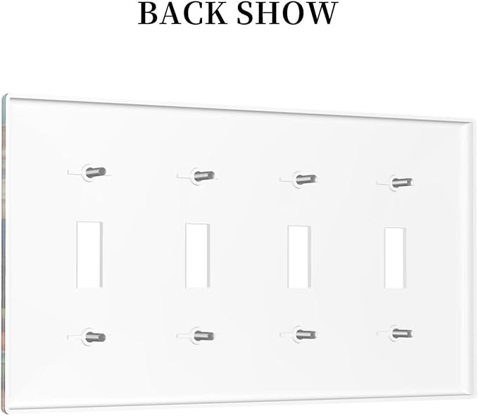Decorative Art Light Switch Covers Mexican Sombrero & Serape Vibes Quad Toggle 4 Gang Wall Plate Switch plate Electrical Faceplate for Home Decor