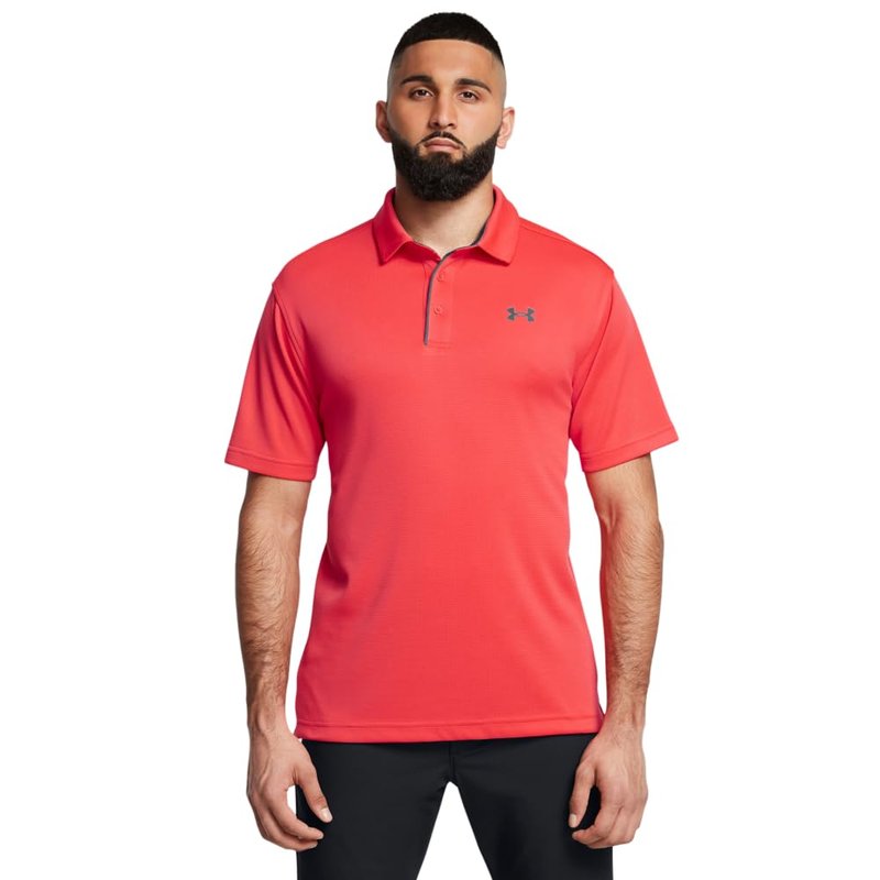 Under Armour Men's Tech Golf Polo, (713) Racer Red / / Pitch Gray, 4X-Large Tall