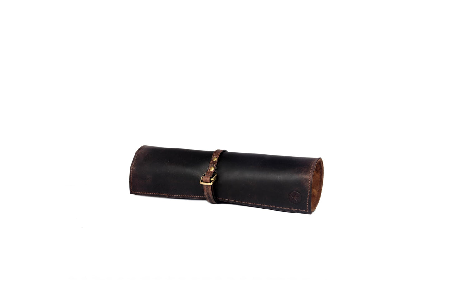 Leather Knife Roll Wrap with 7 Slots, Professional Chef Knife Case with Buckle Closure, Brown (Leather, Walnut)