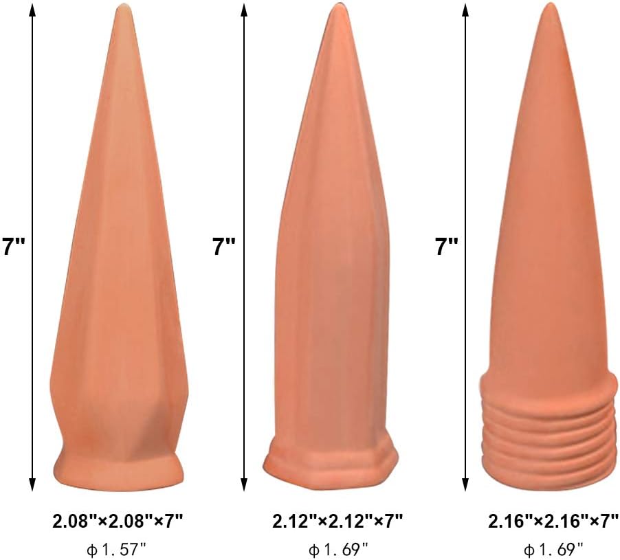 MorTime 6pcs Plant Watering Devices, Plant Waterer Self Watering Terracotta Spikes Automatically Water Your Indoor and Outdoor Plants While On Vacation