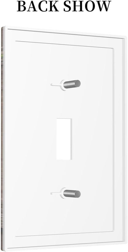 Farm Barn Farmhouse Rustic Country Flower Single Toggle Light Switch Plates Cover Decorative 1 Gang Wall Plate Electrica Faceplate for Bathroom Bedroom Decorate Accessories