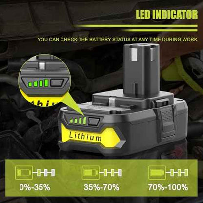 2 Pack 4.0Ah Replacement for Ryobi 18V Battery P108 Li-ion Replacement for Ryobi 18V ONE+ Battery Compatible with P102 P108 P103 P105 P107 P109 P104 and ONE Pickleball Machine