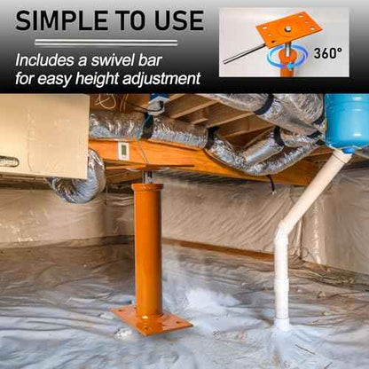 House Jacks for Leveling, 2 PCS Adjustable Jack Post 11"-17" Basement Floor Jack, Screw Floor Jack Post Supports Stabilizer Jacks for House Foundation, Stairs, Porches, Roof Beams