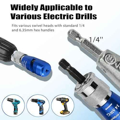 2025 Upgraded 8-in-1 Wire Stripper & Twisting Tool for Drill, 6/8/10/12/14 AWG Cable Stripper for Electricians, Professional Wire Twisting Attachment