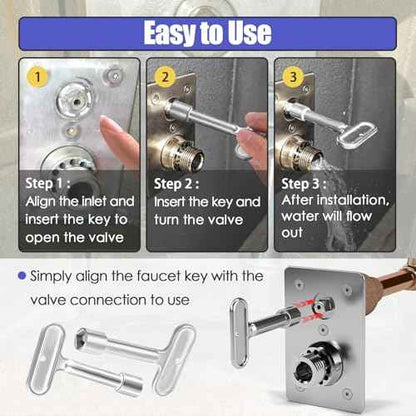 2 Pack Hydrant Key 3/8 for Zurn P1300-PART-13-KEY Water Key, Fire Hydrant Water Spigot Key for Wall Hydrant Faucets Valves and Outdoor Hose Valves, Shut Off Tool for Faucet Water Hydrant