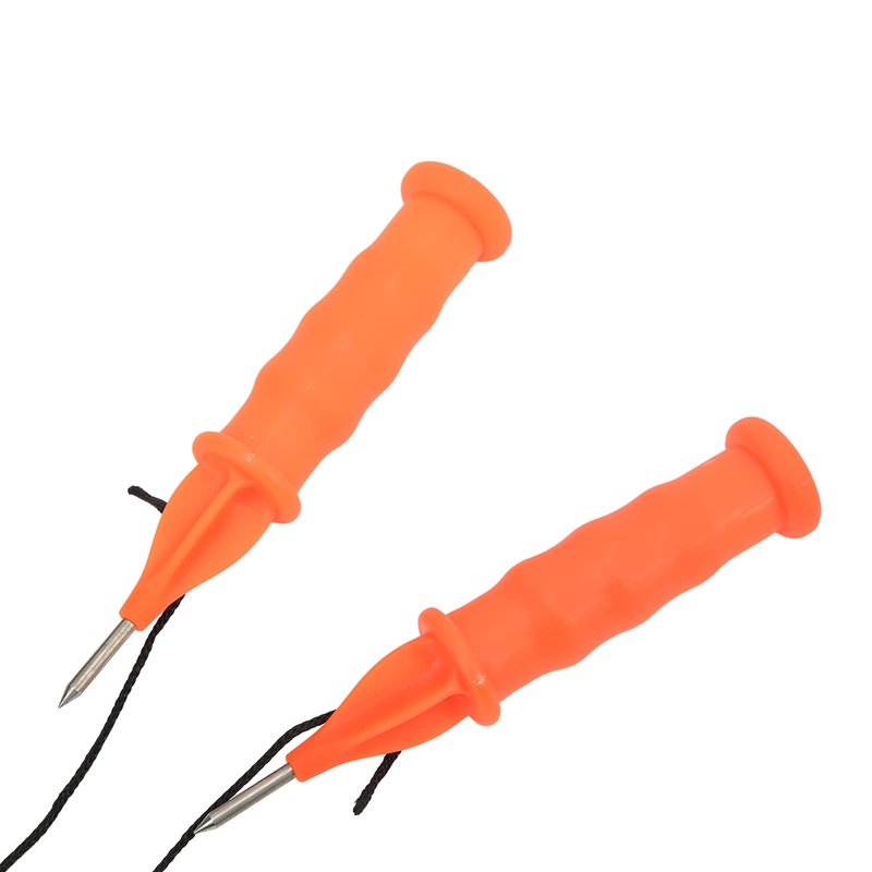 Life Saving Ice Pick, 2pcs Orange Handle Fishing Ice Picks Ice Safety Picks with Emergency Whistle Ice Fishing Picks for Camping Hiking Fishing(Black Rope)