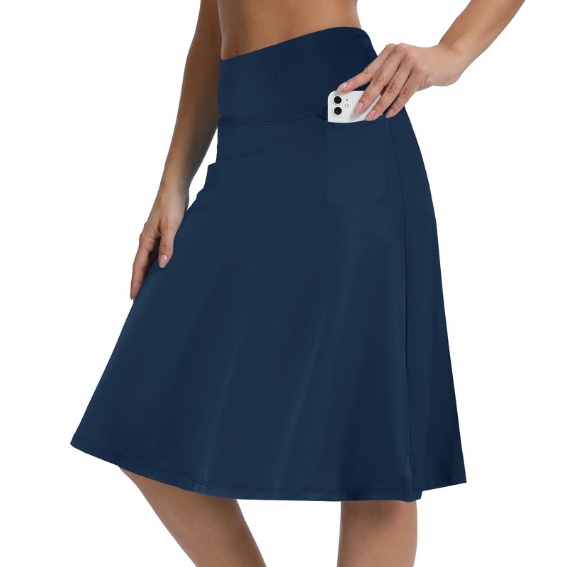 CZRLHYT Women's Athletic Skirts Running Skorts Midi Skirt Navy S
