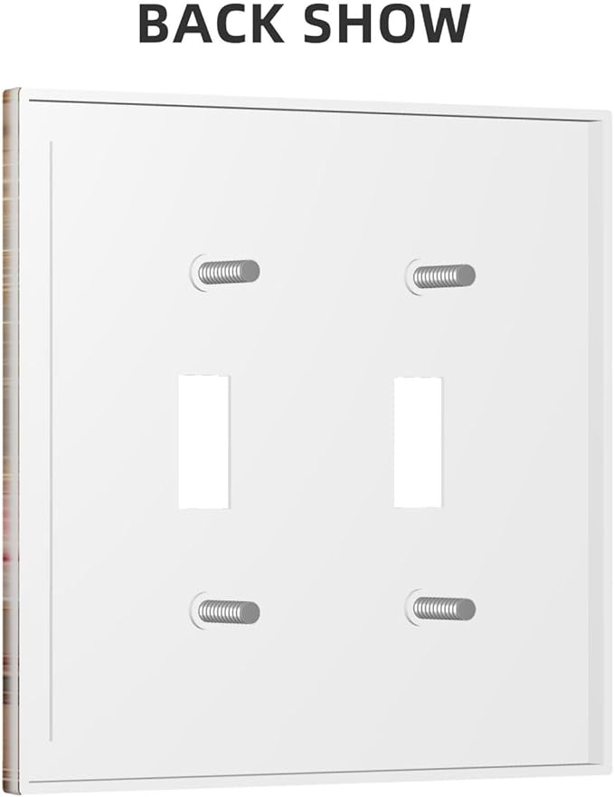 Pink Blooming Flowers Peonies Floral Light Switch Covers Double Toggle 2 Gang Wall Plate Dual Decorative Switch plate Electrical Faceplate for Farmhouse Living Room Decor