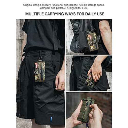 TACTICAL GEEK Storage A2 M EDC Pouch Organizer, Nylon Coin Purse, Multi-Purpose Storage Pocket, Multitools Small Pocket Organizer for Men, Compact Gadget Pouch for Daily Carry Camouflage