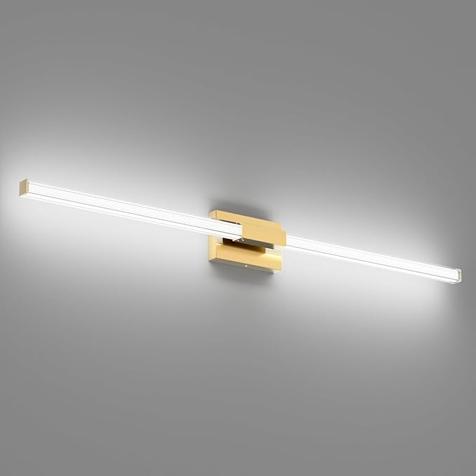 Ralbay 48inch Gold Bathroom Vanity Lights Bar 36W Modern LED Gold Vanity Light Fixtures Over Mirror(5500K White Light)