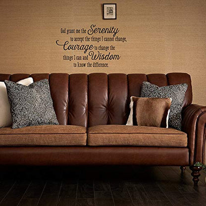 God Grant me The Serenity to Accept The Things I Cannot Change Courage to Change The Things Vinyl Wall Decal Bible Scripture Inspirational Quotes Prayer Wall Art Letters Religious Home D?cor