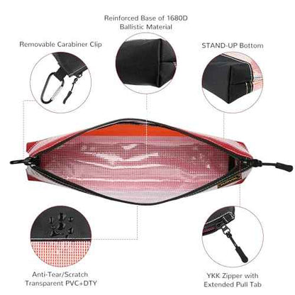Clear Tool Pouch, 14" Long Tool Bag, Small Zipper Pouch, See Through Tool Pouch Bag for Tool Box Organizers and Storage, Heavy Duty Tool Bag for Men and Women, 3 Pack