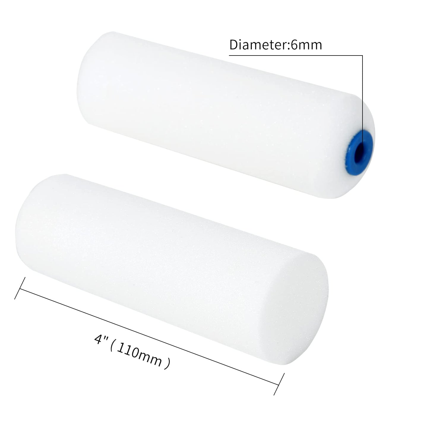 Mister Rui 10 Pack 4 Inch High Density Foam Paint Roller Covers - Small Mini Rollers for Painting Walls, Cabinets, Cupboards, Doors