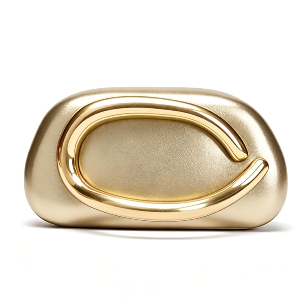 CUXVA Clutch Purses for Women Chic Pu Leather Evening Bag Formal Designer Metal Handle Handbags for Wedding Party Prom