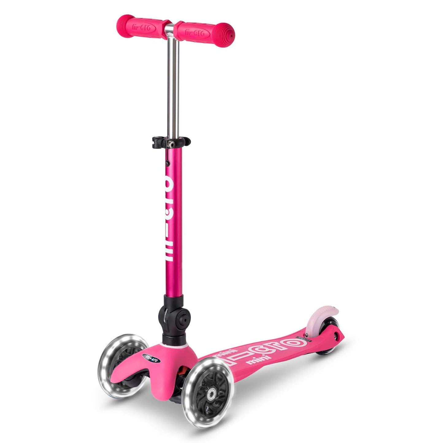 Micro Kickboard | Mini Foldable LED Kids Scooter for Ages 2-5 | Children up to 110 lbs | 3 Wheel Lean-to-Steer | Adjustable T Bar | Smooth Ride, Motion-Activated PU LED Wheels | Swiss Design