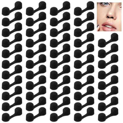 100PCS Sponge Nose Filters, Disposable Nose Plugs Bulk Sponge Nostril Filters for Dust, Spray Tanning, Welding (Black)