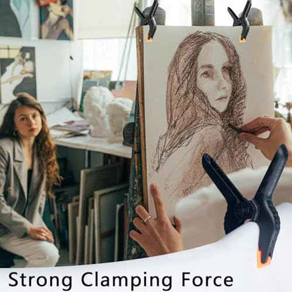 4 Pcs Spring Clamps, 4 in Plastic Heavy Duty Spring Clips for Crafts, Mini Clamps for Woodworking and Backdrop Clips Clamps for Photography for Backdrop Stand Photography Home