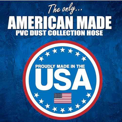 PVC Dust Collection Hose w/4 Thumbscrew Clamps, Puncture Resistant, Carbon Steel Wire, Clear Flexible PVC Dust Collector Hose, Proudly Made in USA (5" x 10')