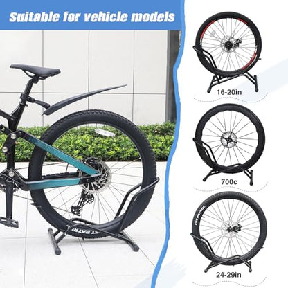 Bike Floor Stand for Mountain MTB & Road Bicycles 23c-4.0 inch Wide Tire 20-29 inch Tire Indoor Outdoor Bike Rack Bicycle Floor Stand Black