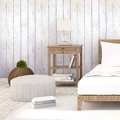 CiCiwind 118¡± x17.7¡± Wood Wallpaper Peel and Stick White Wood Wall Paper for Bathroom Bedroom Removable Waterproof Self-Adhesive Wallpaper Shiplap Contact Paper Decoral Laundry Room Vinyl Film