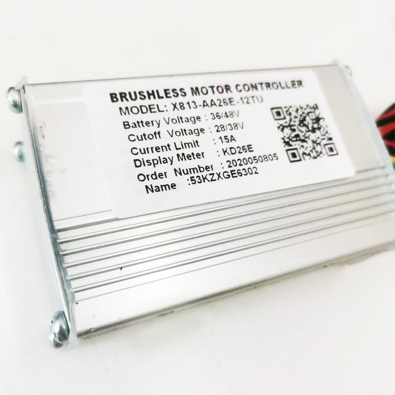 NULKOMMA Electric Bicycle Controller X813-AA26E-12TU DC36/48V 15A Brushless Motor Controller for E-Bike Scooter Mountain Bike