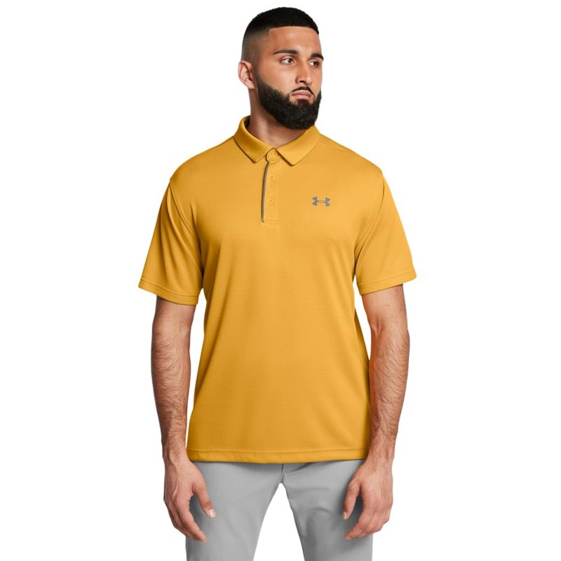 Under Armour Men's Tech Golf Polo, (711) Golden Yellow / / Pitch Gray, 4X-Large