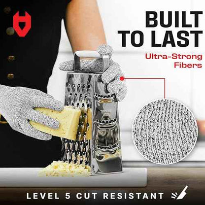 NoCry Premium Cut Resistant Gloves Food Grade ? Level 5 Protection; Ambidextrous; Machine Washable; Superior Comfort and Dexterity; Lightweight ? Perfect Cutting Gloves or Mandolin Glove