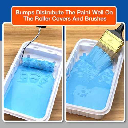 Great Andrew 4 Inch Paint Trays Double Thick, 12 PCS Sturdy Plastic Small Paint Tray Liners Ideal for Small Projects, DIY Painting Walls, Furniture (White)