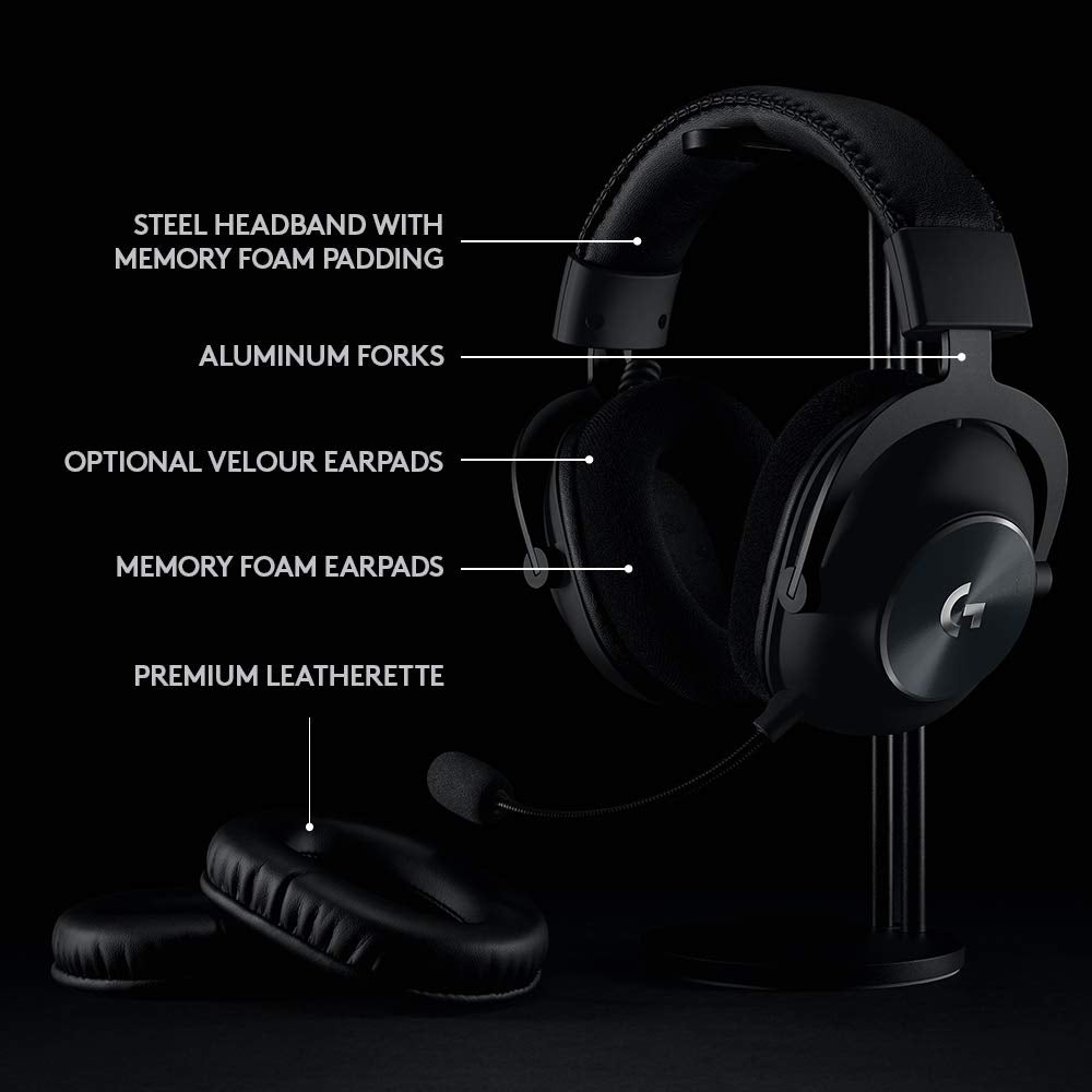 Logitech G PRO X Wireless Lightspeed Gaming Headset Gen 1: Blue VO!CE Mic Filter Tech, 50 mm PRO-G Drivers, and DTS Headphone:X 2.0 Surround Sound - Black