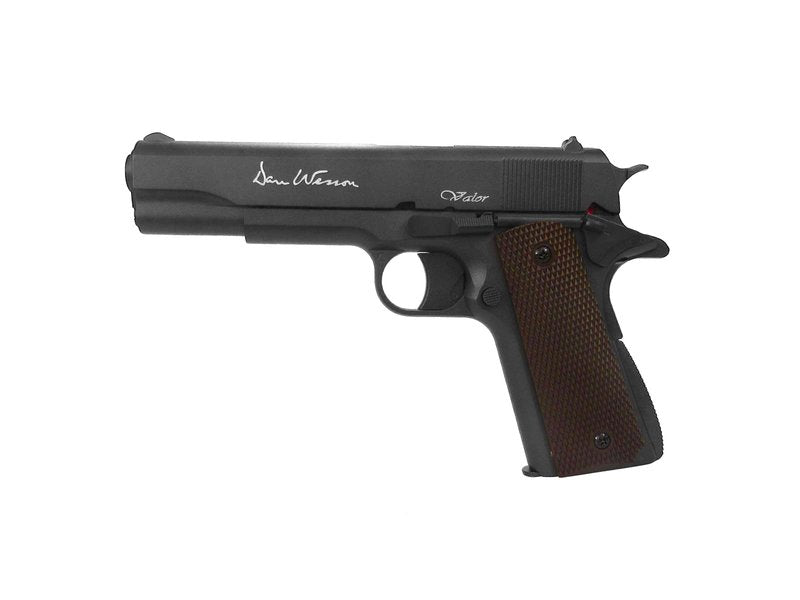 ASG Dan Wesson Valor 1911 Airgun - Steel Grey CO2 Pellet Pistol - Non-Blowback, 4.5mm/.177 Cal, Full Metal, Rotatable 2x6rd Drum Magazine
