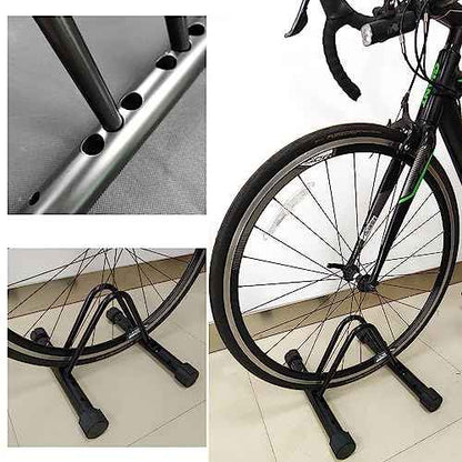 Heavy-Duty Bicycle Parking Stand ? Floor & Wall Mounted Rack for Mountain, Road, and Kids Bikes ? Rustproof Carbon Steel Frame with Non-Slip Base