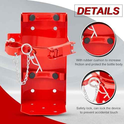 Zonon Heavy Duty Fire Extinguisher Mount Bracket Metal Fire Extinguisher Holder Wall Mount for Home Car Truck, Mini, Small, and Medium Sized(Fits 10lb,Red,1 Pcs)