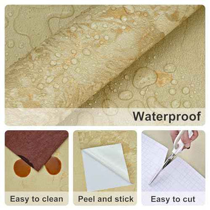 Cream Gold Marble Wallpaper Yellow Beige Marble Contact Paper for Countertops Matte Vintage Stick on Wall Paper for Bathroom Walls Kitchen Backsplash Cabinets 15.75"x78" Nature Wallpaper