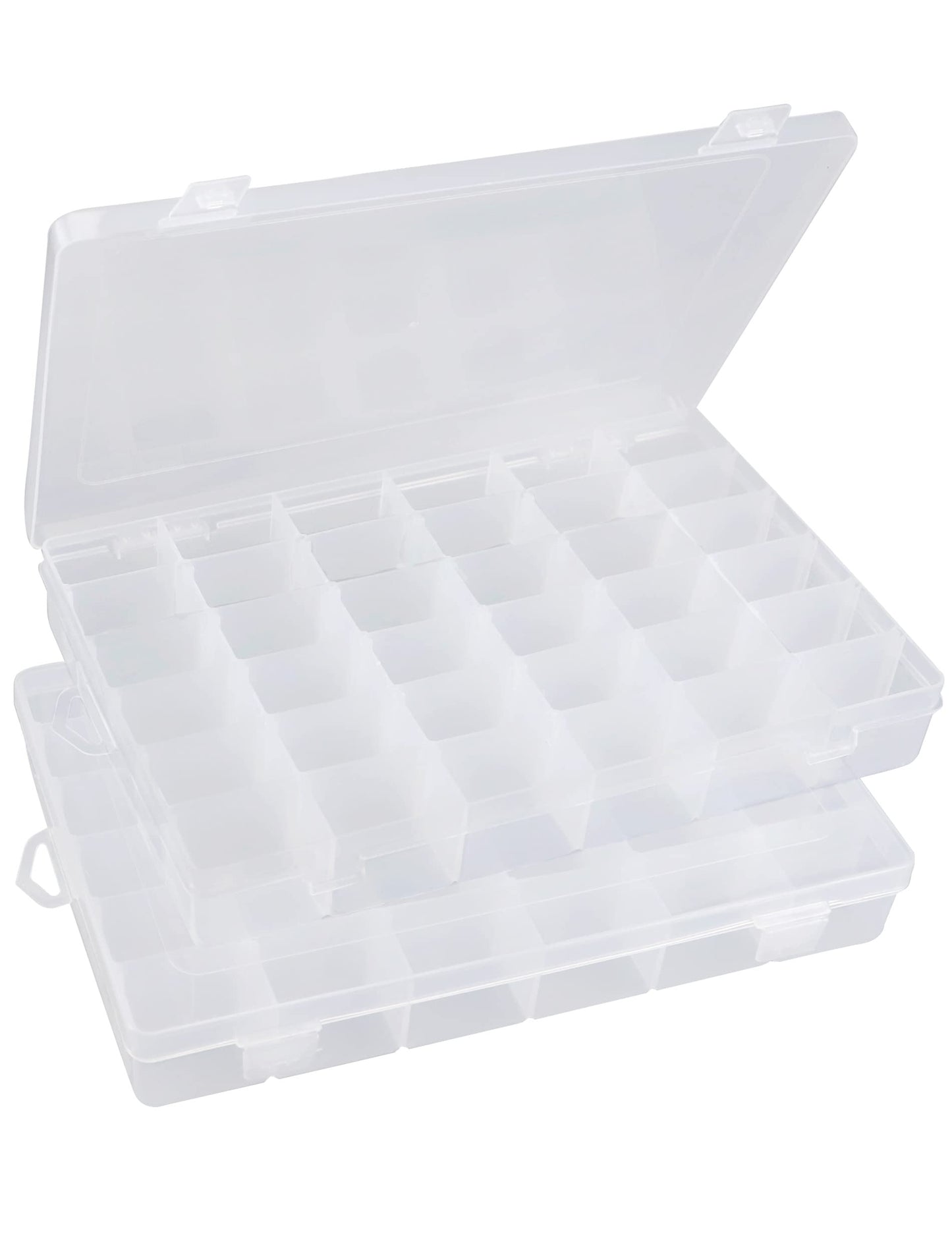 Beoccudo Tackle Box Fishing 3600 Tackle Box Organizer 2 Pack Clear Tacklebox Bead Organizer Box Plastic Organizer Tackle Storage Boxes with Dividers