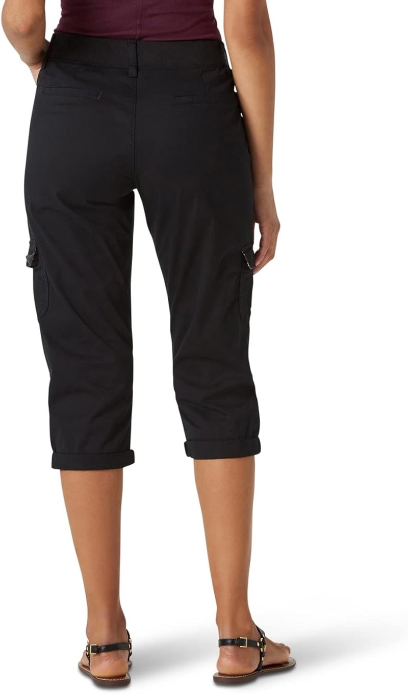 Lee Women's Cargo Capri Pants - Relaxed Fit Knit Waist Design | Comfortable & Stylish