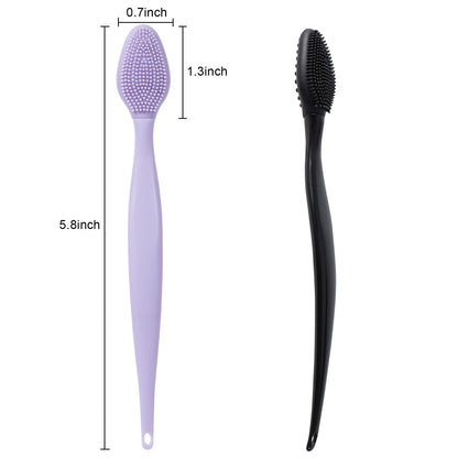 Silicone Facial Cleansing Brush 3 Pack, Beomeen 4 in 1 Handheld Face Scrubber for Deep Gentle Exfoliating, Double-Ended Face Wash Scrub Brush for Face Skincare and Massage (Green)