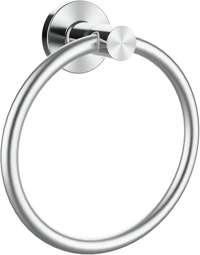 Brushed Silver Towel Ring, SUS304 Stainless Steel Hand Towel Holder