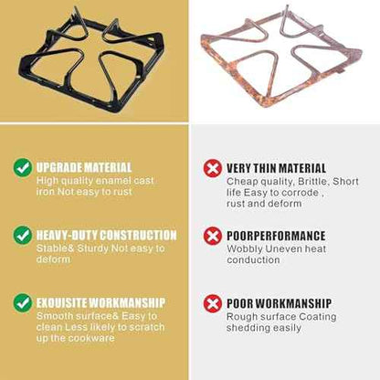 Upgraded WB31K10034 Burner Grates, Cast Iron Replacement Parts for GE Gas Stove Top, 8.54 X 8.54 inches Square Grates 4-Pack