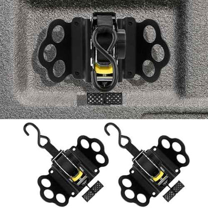 Retractable Ratchet Straps Compatible with 2015-2025 Ford F150 2Pcs Retractable Tie Down Straps Replacement for 2015-2025 Ford F-150 Accessories (Black)