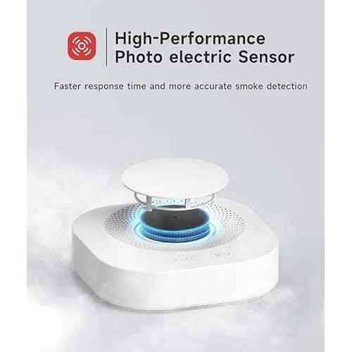 Smart Smoke Detector Fire Alarm with Replaceable Battery, Wi-Fi Smoke Detector, Real-Time App Notifications, 3-Pack