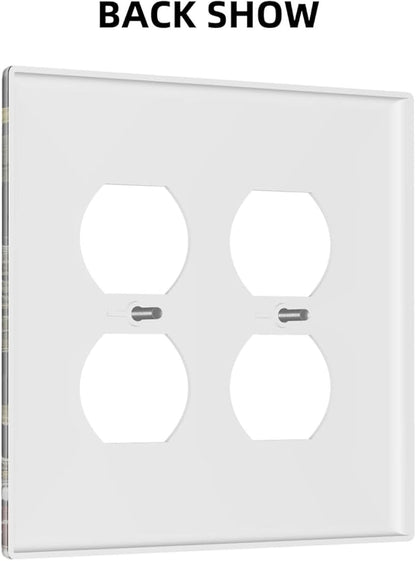 Decorative Light Switch Cover Plate Nature Plant Botanical Daisy Musrhoom Snails And Moon 2 Gang Socket Covers Double Duplex Wallplates Switch Plates and Outlet Covers for Bathroom Home Decor