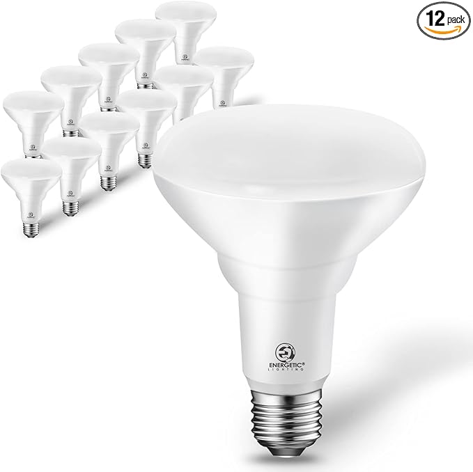 Energetic 12-Pack BR30 Dimmable LED Recessed Light Bulb, 11W=75W, 4000K Cool White, 900LM, Indoor Flood Light Bulb for cans, CRI85+