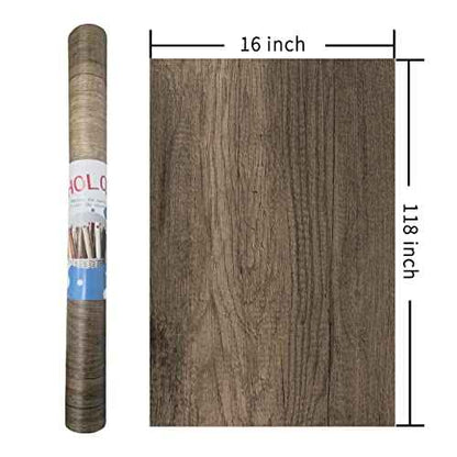 Wood Grain Contact Paper Peel and Stick Wooden Wallpaper Removable Self-Adhesive Faux Wood Look Vinyl Decorative Roll Thicken No Bubble Design for Old Furniture Refurbishment DIY 16x118 inch