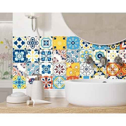 FLFK Wall Border Tile Stickers Peel and Stick Wallpaper Border for Kitchen Backsplash Bathroom Shower Room,4"x240"